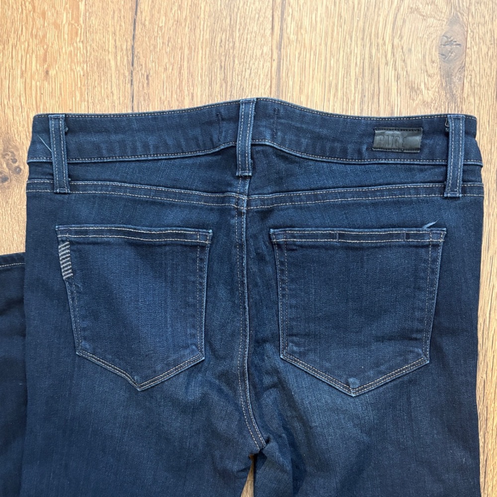Paige Skyline Skinny Jeans Womens 28 Dark Indigo Blue Mid Rise Made in USA - Picture 10 of 10